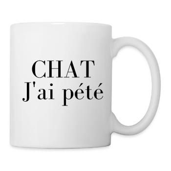 tshirt chat j'ai pété - Mug blanc - blanc - Droite