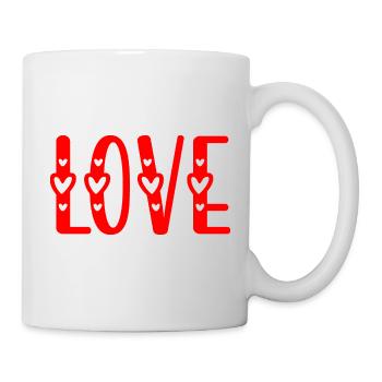 Amour - Cœurs - Mug blanc - blanc - Droite