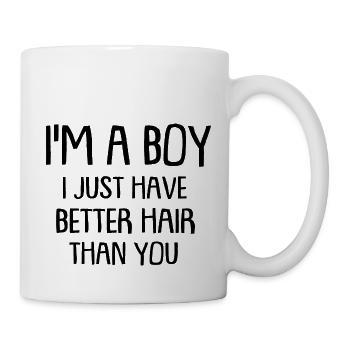 I'm A Boy I Just Have Long Hair than you - Mug - white - Right