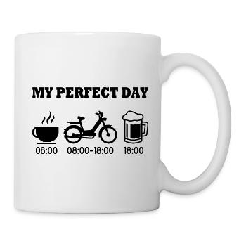 Ma journée parfaite mobylette humour cadeau - Mug blanc - blanc - Droite