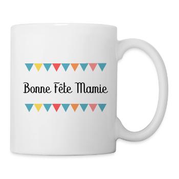 MAMIE. FÊTE DES MÈRES. BONNE FÊTE MAMIE. JE T'AIME - Mug blanc - blanc - Droite
