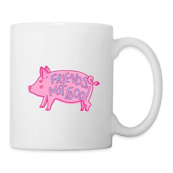Porc sucré Dire Amis pas nourriture Végétalien - Mug blanc - blanc - Droite