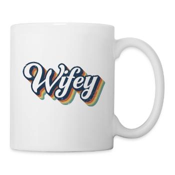 Retro Wifey Matching Couple Wedding Party Marriage - Mug - white - Right