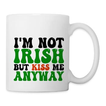 Je ne suis pas irlandais, mais embrassez-moi quand même. - Mug blanc - blanc - Droite