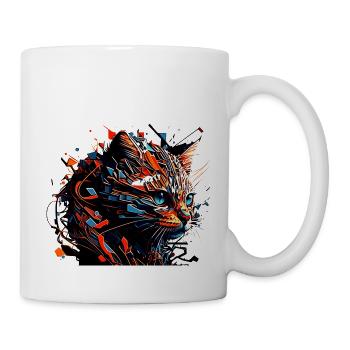 Kitten cat face of a cute domestic cat - Mug - white - Right