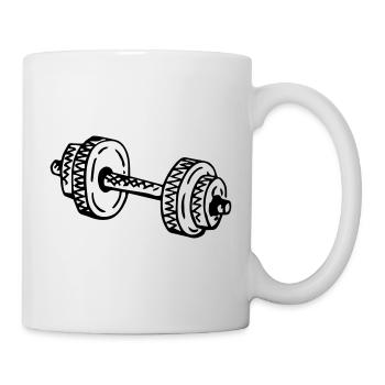 Hantel Fitness Krafttraining Gewichtheben - Tasse - Weiß - Rechts