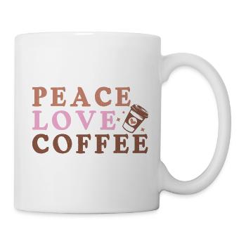 Peace Love Coffee - Tasse - Weiß - Rechts