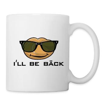 ill be back mit Gebäck - Tasse - Weiß - Rechts