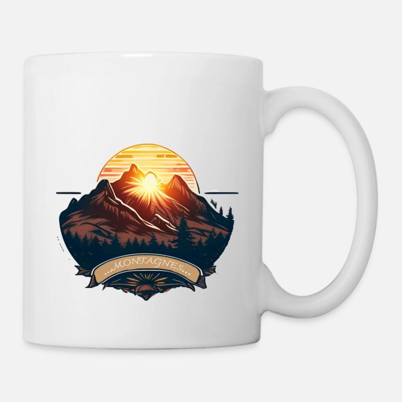 Berge Sonne Wandern - Tasse - Weiß