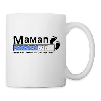 bébé en cours de chgt maman bleu - Mug blanc - blanc - Droite