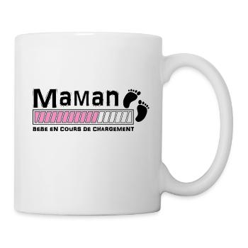 bébé en cours de chgt maman rose - Mug blanc - blanc - Droite