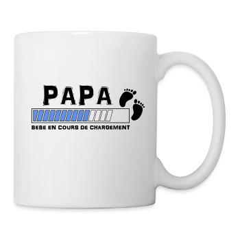 bébé en cours de chgt papa bleu - Mug blanc - blanc - Droite