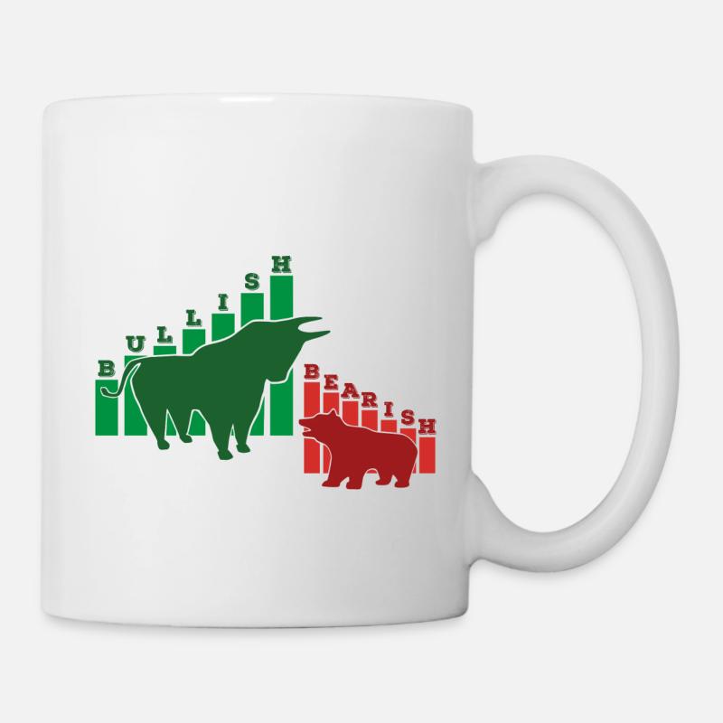 Bullish, Bearish… Buy and hold - Tasse - Weiß