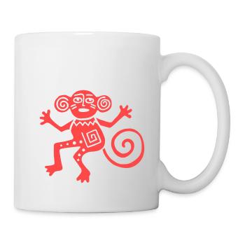 Ancien symbole mexicain, singe, singe - Mug blanc - blanc - Droite