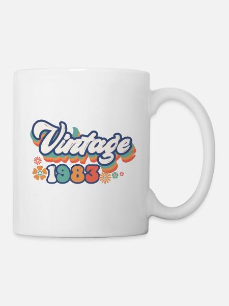 1983 Anniversaire 40 ans Vintage - Mug blanc - blanc