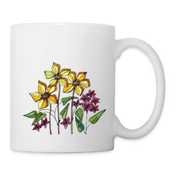 Fleur - Mug blanc - blanc - Droite