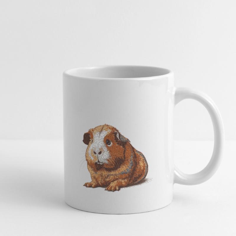 Mignon Retro Cochon d’Inde 8 Bit Graphics Mug blanc