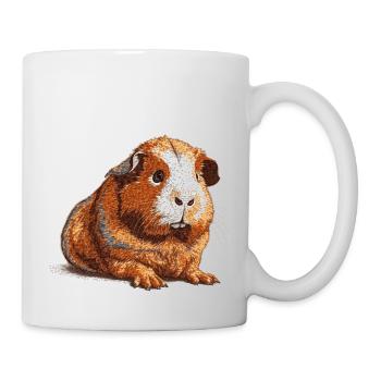 Cochon de mer rétro câlin dans des graphismes vintage - Mug blanc - blanc - Droite
