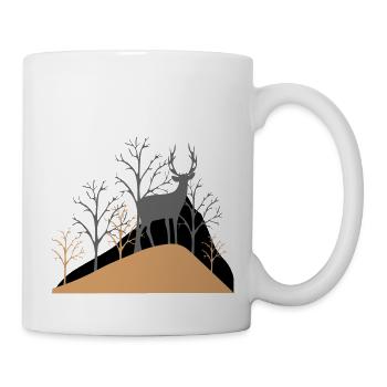 Hirsch im Wald - Tasse - Weiß - Rechts