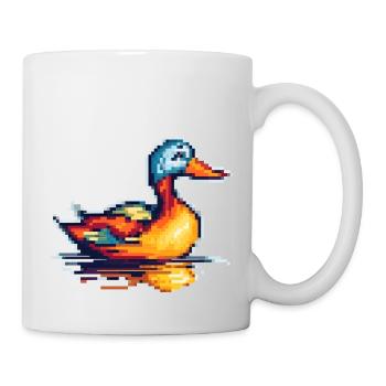 Small duck in 8 bit retro pixel graphics - Mug - white - Right