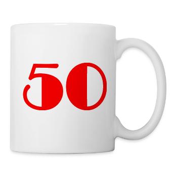 50. 50 JAHRE. 50-jähriges Jubiläum. 50-JÄHRIGES JUBILÄUM - Tasse - Weiß - Rechts