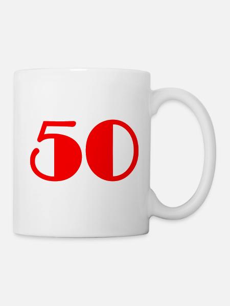 50. 50 ANS. 50e ANNIVERSAIRE. ANNIVERSAIRE 50 ANS - Mug blanc - blanc