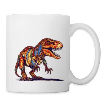 Pixel Dino in the style of old video games graphics - Mug - white - Right