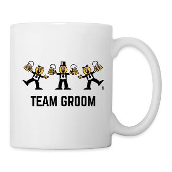 Team-Bräutigam (Junggesellenabschied, Karikatur, Tanz, 3C, B) - Tasse - Weiß - Rechts