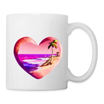 Strand Sonne Sommerurlaub Palme Insel Palmen - Tasse - Weiß - Rechts
