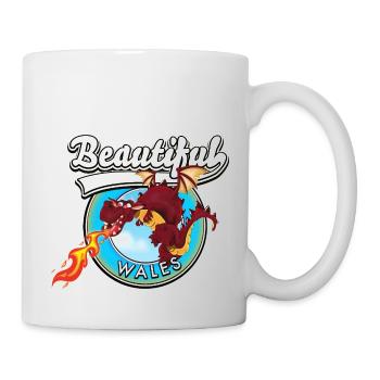 Beau logo du dragon rouge du Pays de Galles - Mug blanc - blanc - Droite