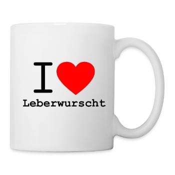 i love Leberwurscht - ich kiebe Leberwurst - Tasse - Weiß - Rechts