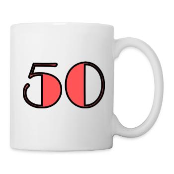 50 YEARS. 50th ANNIVERSARY. BIRTHDAY 50 YEARS. 50 - Mug - white - Right