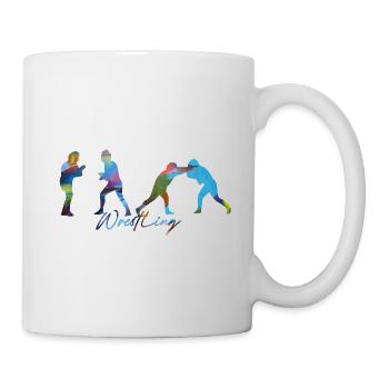 Wrestling,Sports,Wrestler,Graffiti,Colorful - Mug - white - Right