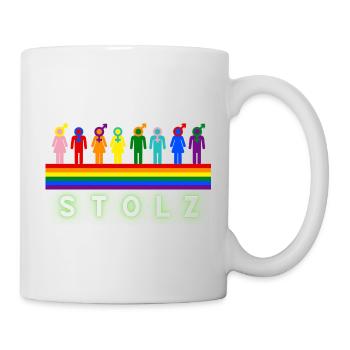 Stolz Regenbogen Love is Love Pride Toleranz - Tasse - Weiß - Rechts