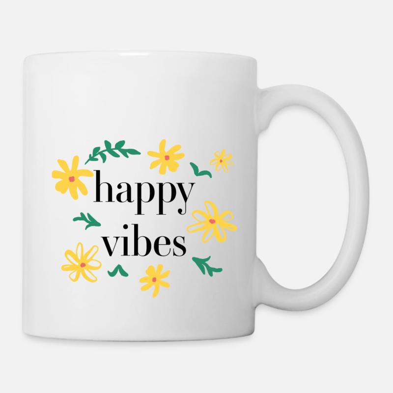 happy vibes - Tasse - Weiß