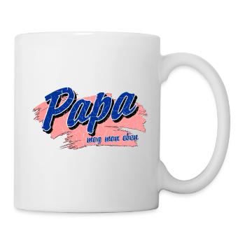 Vatertag - Papa mag man eben - Tasse - Weiß - Rechts