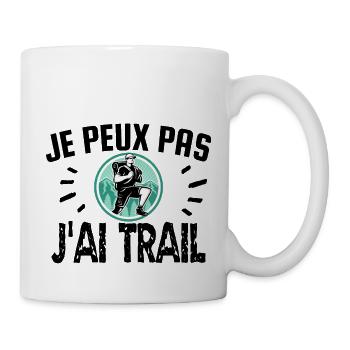 je peux pas j'ai trail - Mug blanc - blanc - Droite