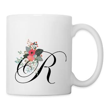 Buchstabe r blumig - Tasse - Weiß - Rechts