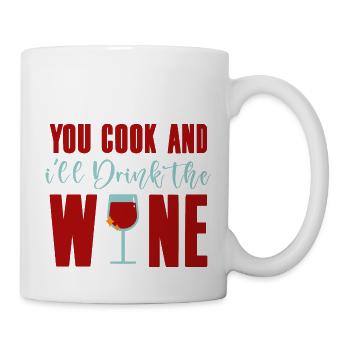 Vous cuisinez et je boirai le vin 4 - Mug blanc - blanc - Droite