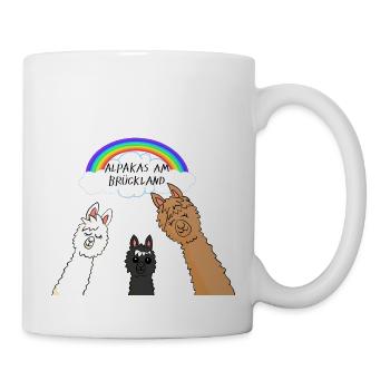 Alpakas im Brückland - Tasse - Weiß - Rechts