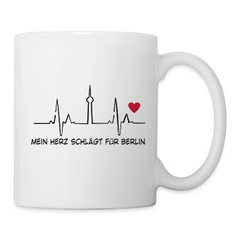 mein herz schlagt fur berlin - Tasse - Weiß - Rechts