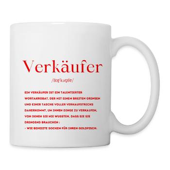 Verkäuferin Definition - Tasse - Weiß - Rechts