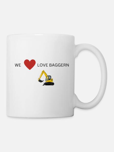 Baggern - Tasse - Weiß