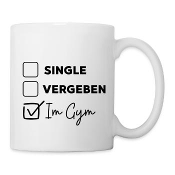 Single, Vergeben, im Gym - Tasse - Weiß - Rechts