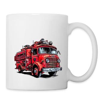 Les pompiers sauvent et éteignent les incendies - Mug blanc - blanc - Droite