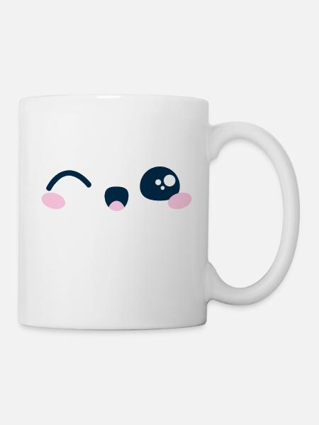 Kawaii Mignon clin d'oeil idée cadeau tshirt sweat - Mug blanc - blanc
