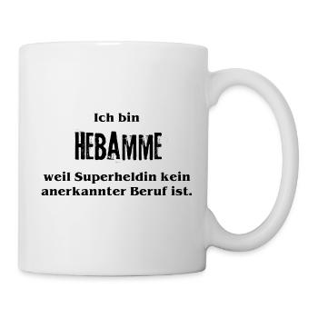 Hebamme - Superheldin T-SHirt - Tasse - Weiß - Rechts