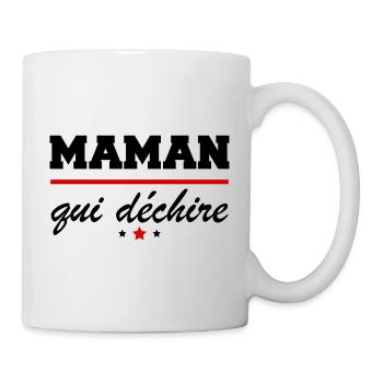 Maman qui déchire, super mère,famille, humour, fun - Mug blanc - blanc - Droite