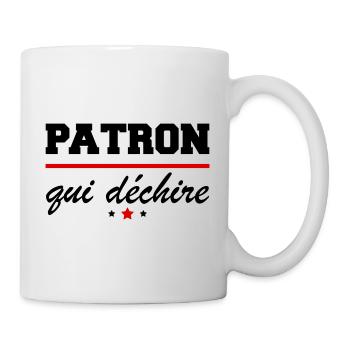 Patron qui déchire, cadeau de Noël, retraite - Mug blanc - blanc - Droite