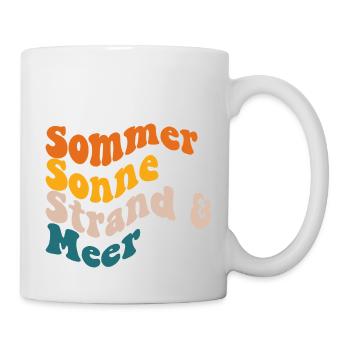 Sommer Sonne Strand und Meer - Tasse - Weiß - Rechts